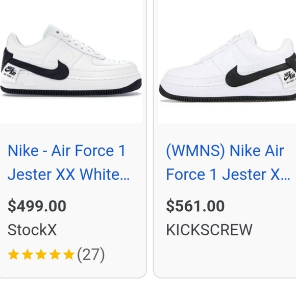 Nike Air Force 1 Jester XX in White with Black, size 7.5 - Picture 5 of 13